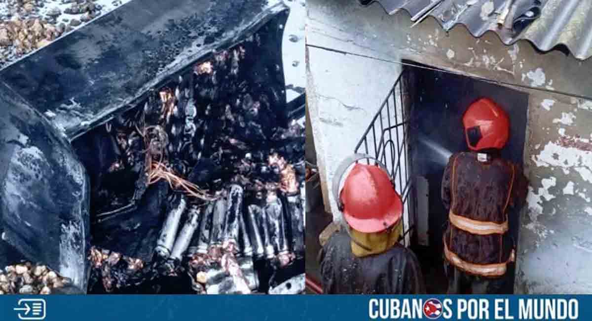 Matanzas: Explosión de batería de una motorina provoca incendio en una vivienda