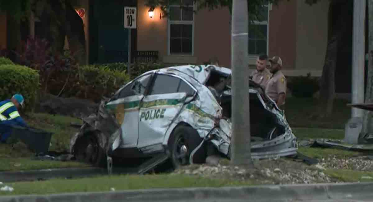 Policía de Miami-Dade termina hospitalizado tras aparatoso accidente de tránsito
