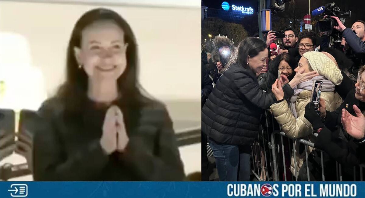 María Corina Machado llegó a Noruega la noche de este 10 de diciembre, donde hizo una aparición en público desde un balcón del Grand Hotel en Oslo.